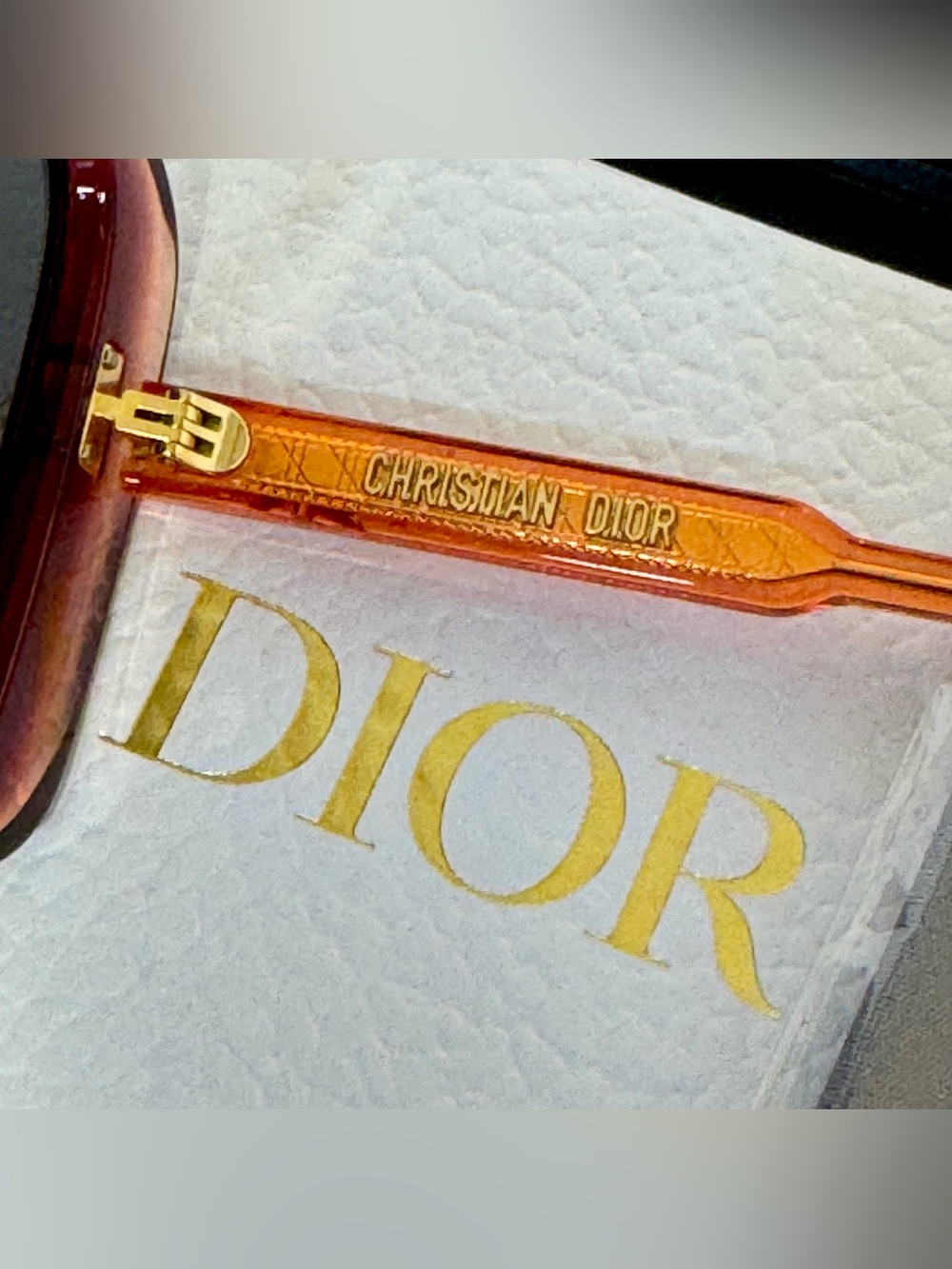 DIOR Champagne/Gold-tone, Oversized Square Sunglasses | Pristine - Picture 4 of 9